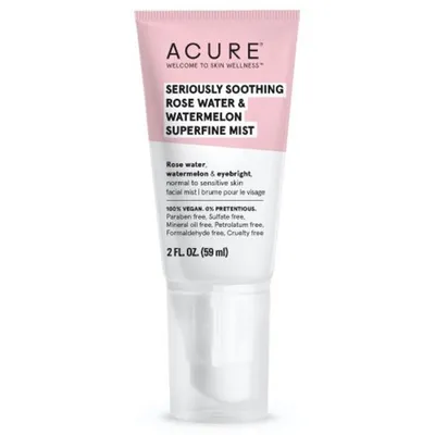Acure Seriously Soothing, Rose Water & Watermelon Superfine Mist (Kojąca mgiełka do twarzy)