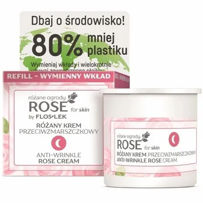 Floslek Rose for Skin by Floslek, Przeciwzmarszczkowy różany krem na noc