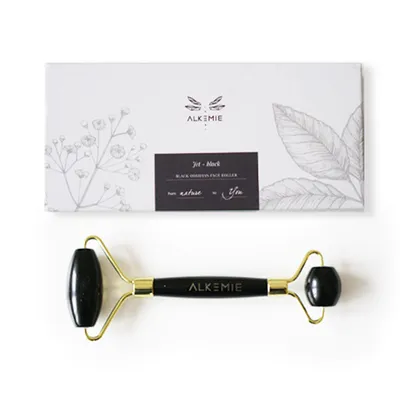 Alkmie Jet Black, Black Obsydian Face Roller (Liftingująco -chłodzący roller do twarzy z obsydianu)