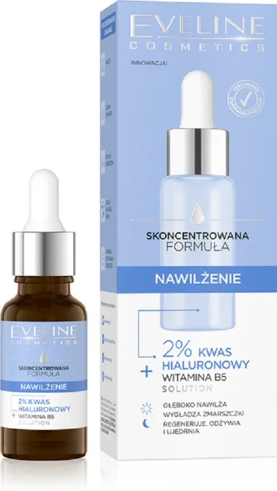 Eveline Cosmetics Skoncentrowana Formuła, Serum 2% kwas hialuronowy + witamina B5 `Nawilżenie`