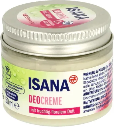 Isana Deocreme mit fruchtig-floralem Duft (Dezodorant w kremie)
