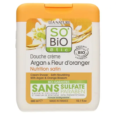 SO'BiO Etic Douche Creme Argan et Fleur d'Oranger (Kremowy żel pod prysznic `Argan i kwiat pomarańczy`)