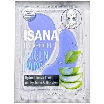 Isana Hydrogel Augen Pads (Hydrożelowe płatki pod oczy z aloesem i kwasem hialuronowym)