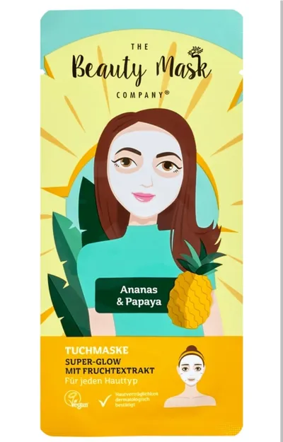 The Beauty Mask Company Super Glow Tuchmaske Ananas & Papaya (Maska w płachcie `Ananas i Papaja`)