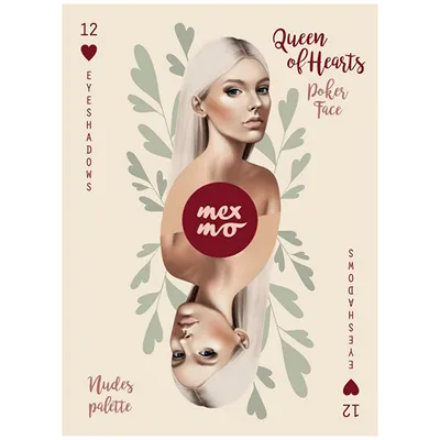 Mexmo Poker Face, Queen of Hearts 12 Eyeshadows Nudes Palette (Paleta 12 cieni do powiek)