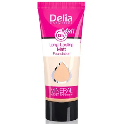 Delia Mineral Velvet Skin, Long-Lasting Matt Foundation (Fluid długotrwale matujący)