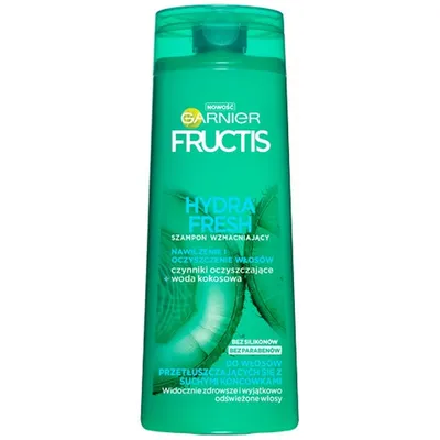 Garnier Fructis, Hydra Fresh, Szampon wzmacniający do włosów przetłuszczających się, z suchymi końcówkami