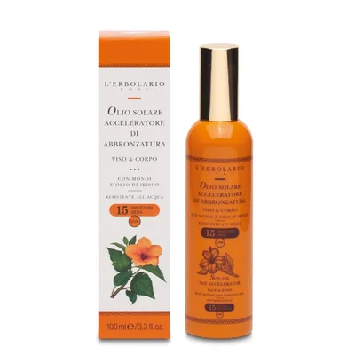 L'Erbolario Solare, Olio Solare Acceleratore Di Abbronzaura SPF15 (Przyspieszający opalanie olejek do twarzy i ciała)
