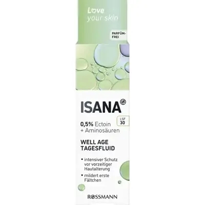 Isana Love Your Skin,   Well Age Tagesfluid LSF 30 (Fluid na dzień z filtrem SPF 30)