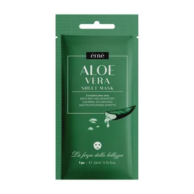 Erne Aloe Vera, Sheet Mask (Regenerująco-kojąca maska do twarzy w płachcie)