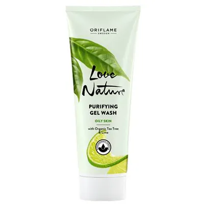 Oriflame Love Nature, Purifying Gel Wash with Organic Tea Tree & Lime (Oczyszczający żel z organicznym olejkiem z drzewa herbacianego i ekstraktem z limonki)