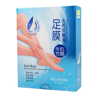 Rolanjona Milk and Bamboo, Vinegar Peeling and Tendering Feet Mask (Maska-peeling do stóp z mlekiem i bambusem)