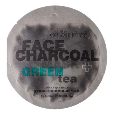 Cafe Mimi Face Mask Charcoal + Green Tea (Maseczka do twarzy `Bambusowy węgiel drzewny i zielona herbata`)