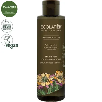 Ecolatier Organic Cactus, Hair Balm for Dry Hair and Scalp Smoothness & Beauty (Balsam do włosów suchych `Wygładzenie i piękno`)