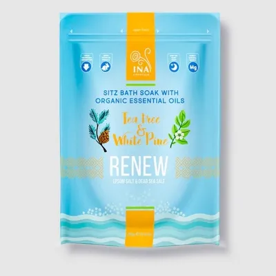 Ina Bulgaria Renew Tea Tree & White Pine  Sitz Bath Soak with Organic Essential Oils (Sól do kąpieli z drzewem herbacianym i sosną białą)