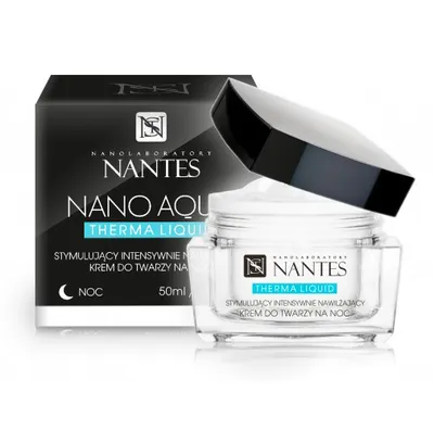 Nantes Nano Aqua + Therma Liquid, Stymulujący intensywnie nawilżający krem do twarzy na noc