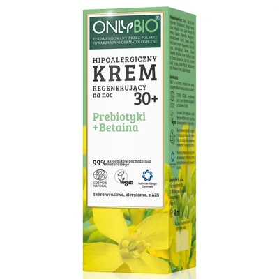OnlyBio Hipoalergiczny krem regenerujący na noc 30+
