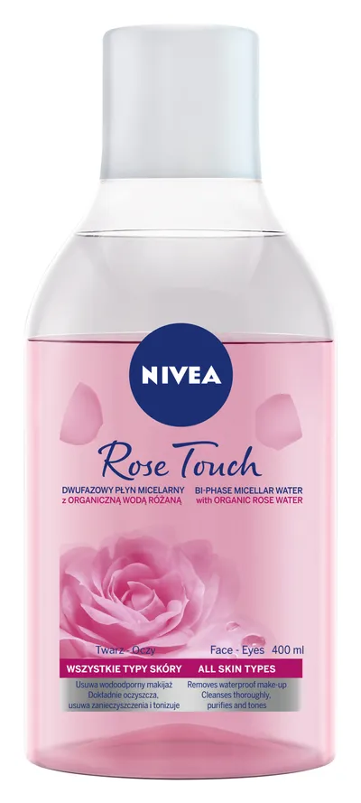 Nivea Rose Touch, Dwufazowy płyn micelarny z organiczną wodą różaną (nowa wersja)