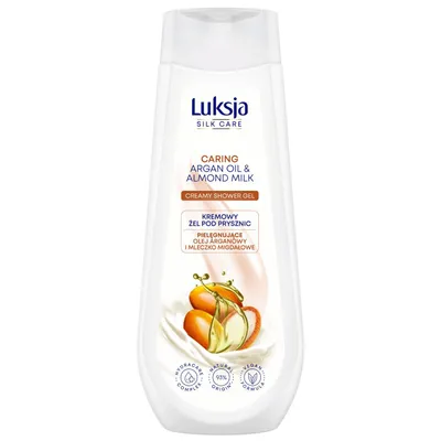 Luksja Silk care, Caring Argan Oil & Almond Milk Creamy Shower Gel (Kremowy żel pod prysznic `Pielęgnujące olej arganowy i mleczko migdałowe`)
