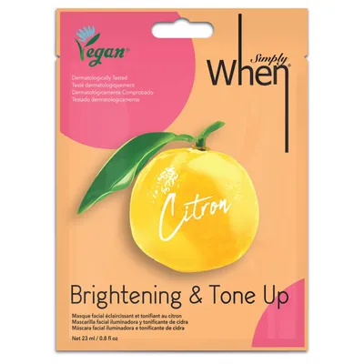 When Simply Vegan, Brightening & Tone Up Mask (Rozjaśniająca maska w płachcie z wit.C)