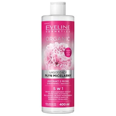 Eveline Cosmetics Organic, Łagodzący płyn  micelarny 5 w 1 `Peony`