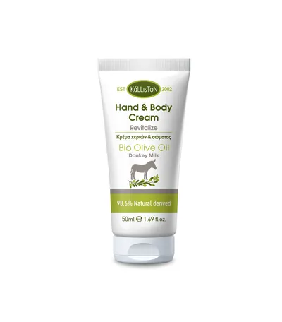Kalliston Revitalize Hand & Body Cream Bio Oliwe Oil Witch Donkey Milk (Rewitalizujący krem do rąk i ciała `Bio oliwa z oliwek i ośle mleko`)