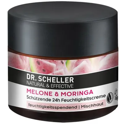Dr. Scheller Schutzende 24h Feuchtigkeitscreme Melone & Moringa (Ochronny krem nawilżający z melonem i moringą)