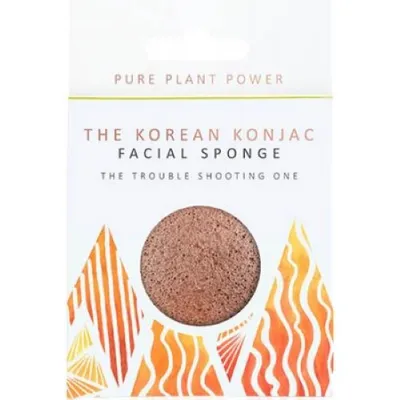Konjac Sponge Company Premium The Elements, Gąbka Konjac Premium `Ogień z wulkaniczną Skorią dla cery problematycznej, tłustej i zanieczyszczonej`