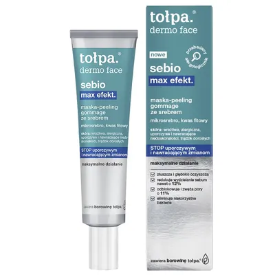 Tołpa Dermo Face, Sebio Max Efekt, Maska-peeling gommage ze srebrem