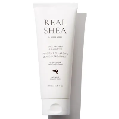 Rated Green Real Shea, Cold Pressed Shea Butter Protein Recharging Leave-in Treatment (Proteinowa kuracja odbudowująca do włosów)