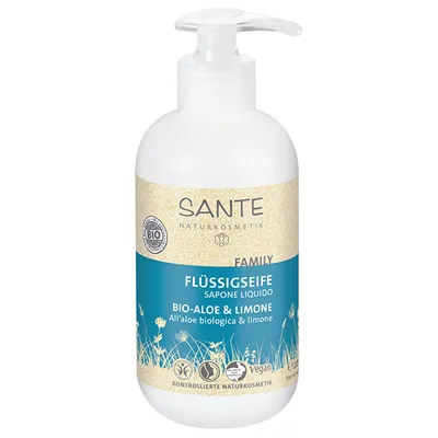 Sante Naturkosmetik Family, Flussigseife Aloe & Limone (nowa wersja) (Mydło w płynie `Aloes i cytryna`)