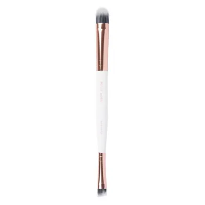 Brushworks White & Gold, Double Ended Eye Brush (Dwustronny pędzel do oczu)