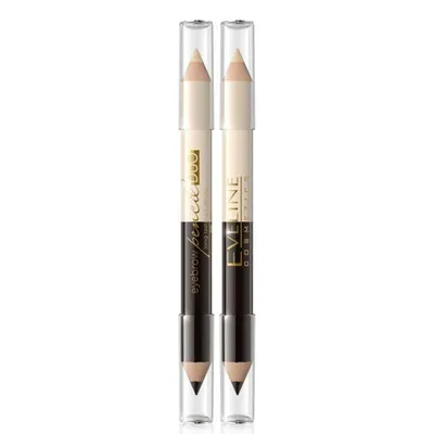Eveline Cosmetics Pencil Duo, Kredka do brwi i rozświetlacz pod łuk brwiowy