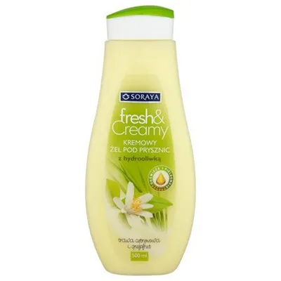 Soraya Fresh & Creamy, Kremowy żel pod prysznic z hydrooliwką `Trawa cytrynowa i grejpfrut`