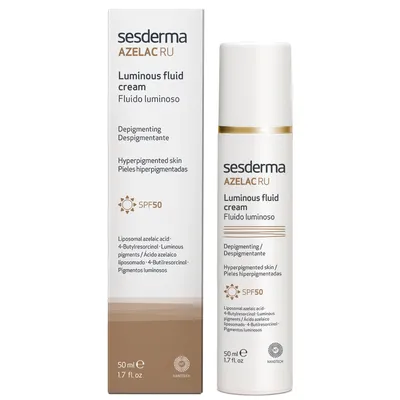 Sesderma Azelac Ru, Luminous Fluid Cream SPF50 (Emulsja rozświetlająca SPF50)