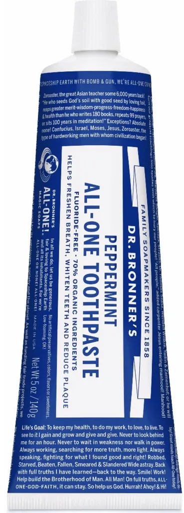 Dr. Bronner's Peppermint All-One Toothpaste (Organiczna pasta do zębów o smaku miętowym)
