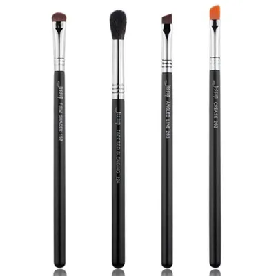Jessup Black/Silver Brush Set T306 (Zestaw 4 pędzli do makijażu  oczu)