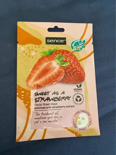 Sence Beauty Facial Sheet Mask with Strawberry Extract (Maska w płachcie z ekstraktem z truskawki)