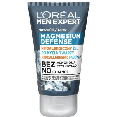 L'Oreal Paris Men Expert, Magnesium Defense Face Wash Gel (Hipoalergiczny żel do mycia twarzy)