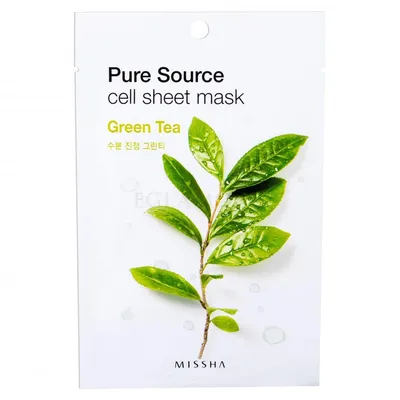 Missha Pure Source Cell Sheet Mask Green Tea (Maseczka w płachcie z ekstraktem z zielonej herbaty)