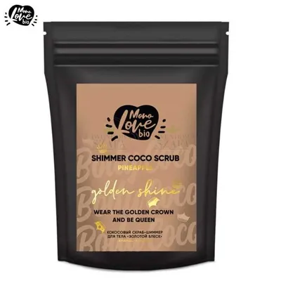Mono Love Bio Shimmer Coco Scrub Pineapple Golden Shine (Połyskujący kokosowy peeling do ciała z ekstraktem z ananasa)