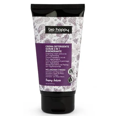 Bio Happy Crema Detergente scrub 2 in 1 Rigenerante (Oczyszczający krem & scrub 2w1 `Bakłażan & jagody Maqui`)