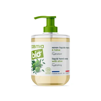 Cosmia BIO, Savon Liquide Mains Hydratant a l'Olive (Nawilżające mydło w płynie do rąk z ekstraktem z oliwek)