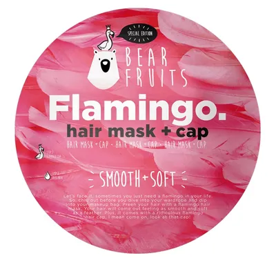 Bear Fruits Smooth + Soft Flamingo Hair Mask + Cap (Maska do włosów + czepek)