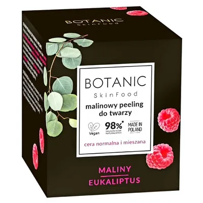 Botanic Skin Food Malinowy peeling do twarzy `Maliny i eukaliptus`
