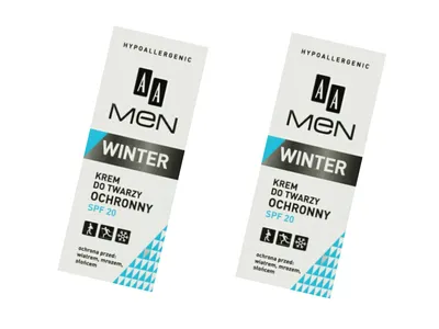 AA Men, Winter, Krem do twarzy ochronny SPF 20