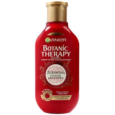 Garnier Botanic Therapy, Żurawina i Olejek Arganowy, Szampon do włosów farbowanych i z pasemkami