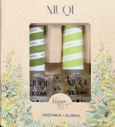 Niuqi Vegan Set, Odżywka + Oliwka do paznokci