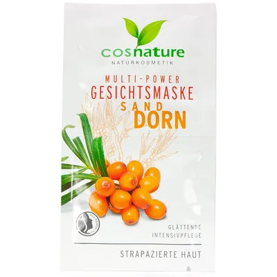 Cosnature Sanddorn, Multi-Power Gesichtsmaske (Maska multi-odżywcza do twarzy z rokitnikiem)