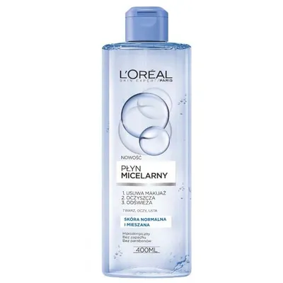L'Oreal Paris Skin Expert, Płyn micelarny dla skóry normalnej i mieszanej